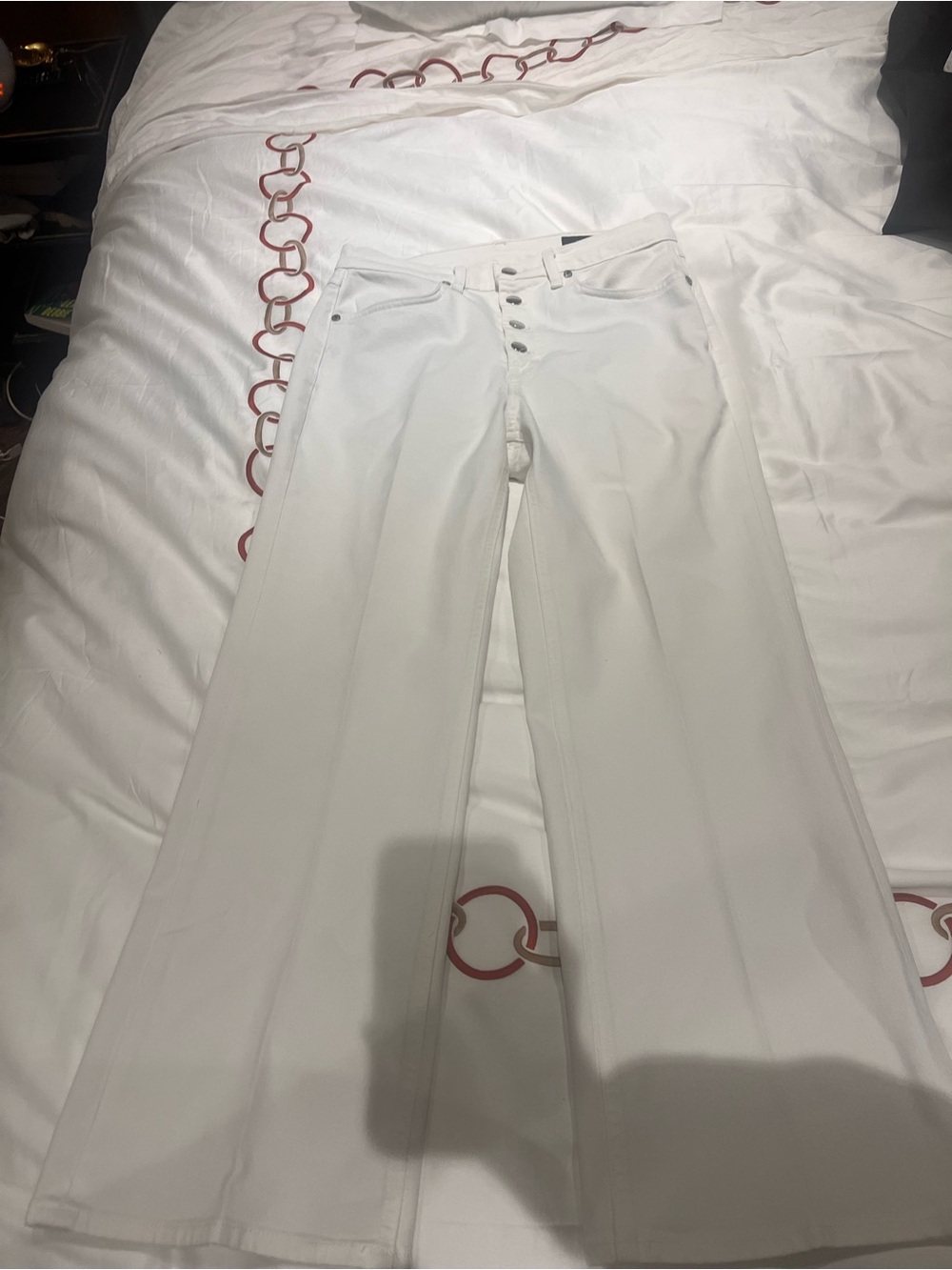 rag & bone White Wide-Leg Button-Fly Jeans Sz 29